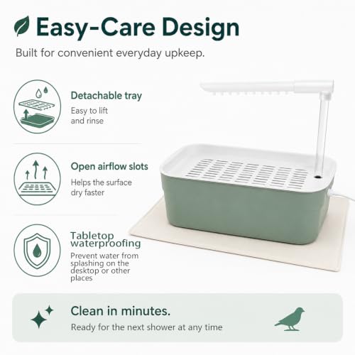 Parrot Bathtub Bird Automatic Bath Shower,Small Bird Shower Fountain Indoor Bathtub with Running Water, Contains USB and Pump,for Small Pet Birds, Cockatiel, Conure, Budgie, Lovebird(Small) - color: Small