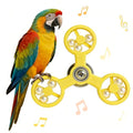 Spinning Bird-Toys Bird Cage Toys & Bird Perch Parrot-Parakeet Budgie Cockatiel Conure Macaw Chicken Parrot Enrichment Cage Accessories Small Animal Chewing Toy (Yellow Spinner) - color: Yellow Spinner