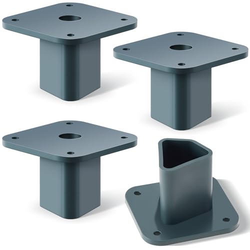 Nuanchu T Post Mounting Plate for Bird Houses Feeder,4 Pcs,Slate Gray | Compatible with Most Standard Fence Post Pole,Mounting Plate for Bird Houses,Bird Feeder,Mailboxes, Mount Flange