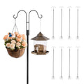 VEVOR Double Shepherds Hooks for Outdoor, 8 Pack 92 Inch Heavy Duty Bird Feeder Pole, 3/4 Inch Thick Garden Hooks for Hanging Hummingbird Feeder, Plant Baskets, Solar Light Lanterns,Wind Chimes