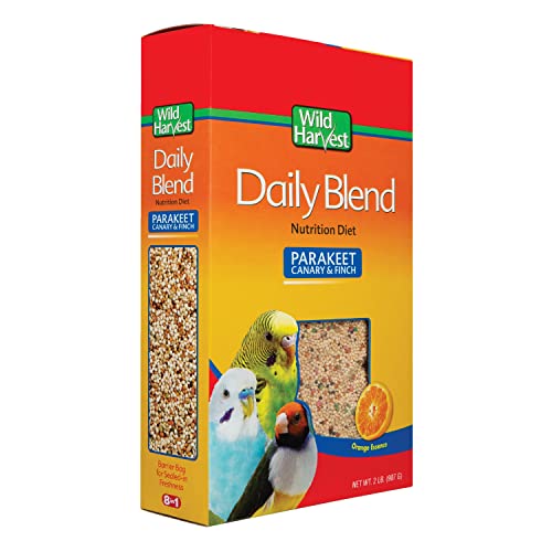 Wild Harvest Daily Blend for Parakeet, Canary, Finch & Small Birds, 2 Pounds (Pack of 4) - size: 2 Pound (Pack of 4)
