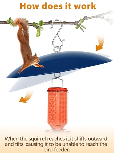Bird Feeder Dome Guard,Squirrel Baffle for Hanging Feeder,13-Inch Cover for Shepherd's Hook in the Outdoors,Smart Birds Feeder's Umbrella(Blue), 2 Pack - color: Blue, size: 13Inch / 2 Packs