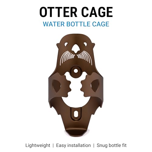 Portland Design Works Water Bottle Cage - Lightweight Water Bottle Holder for Bikes, Otter Cage, Brown - style: Otter Cage - Brown