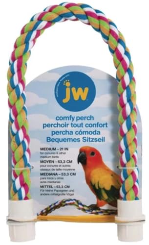 JW Pet Comfy Perch For Birds Flexible Multi-color Rope, Medium - 21" Length - size: Medium, style: 21"