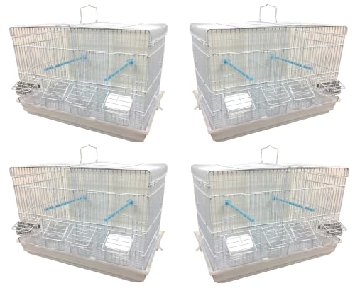 Aviary Finches Canaries Breeder Breeding Bird Travel Carrier Cage with Center Divider (Lot Four Cages) - size: Lot Four Cages