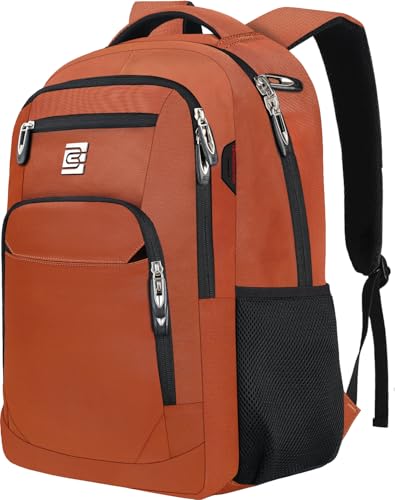 Laptop Backpack,Business Travel Anti Theft Slim College Backpack | Water Resistant Durable Computer Bag Gift for Women & Men Fits 15.6 Inch Laptop and Notebook - Orange - color: Orange, size: 15.6 Inch, style: Laptop