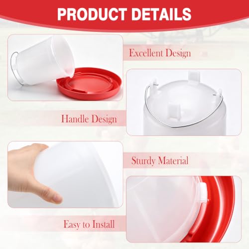 Pickmesh 2 Pcs 2 Gallon Plastic Poultry Drinker Poultry Waterer Automatic Chicken Water Feeder Fed Water Container Jar for Duck Baby Chicks Rabbit Turkeys Outdoor Farm - size: 2 Gallon