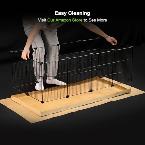GuineaLoft™ Model-AB C&C Guinea Pig Cage - Tall & Large 4'x2'x1.3' Cage | Puppy/Bunny Play Pen w/ Improved Hardware & Disposable Bottom - Visit the GuineaLoft Store to See More - color: Model-AB