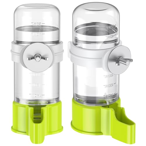 Pawfly 2 Pcs Bird Water Dispenser, Automatic Bird Water Feeder, Plastic Bird Cage Water Dispenser, Green Parrot Waterer for Parakeet Cockatiel Budgie Lovebirds (Not Fit for Food Feeding) - color: Green, size: 2 PC