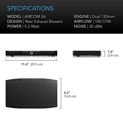 AC Infinity AIRCOM S6, Quiet Cooling Blower Fan System 30cm Rear-Exhaust | Designed for Receivers, Amps, DVR, AV Cabinet Components - size: 12" Rear-Exhaust, style: Speed Controller