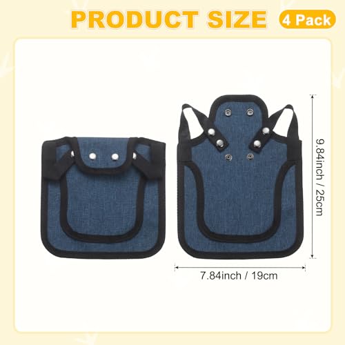 M METERXITY 4-Pack Chicken Saddle for Hens, 9.8 Inch Canvas Chicken Apron Back Protector with Adjustable Strap for Protecting Bird Back Feathers, Poultry Saver [Navy Blue] - color: Navy Blue
