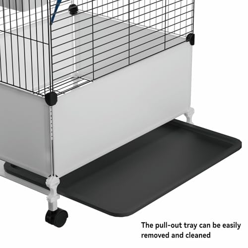 STILLCOVE X-Large Flight Bird Cage, with Bowls & Perches & Ladder & Swing | with Removable Tray, Universal Wheels, Tall Birdcage for Parakeet, Parrot, Cockatiel, Conure, Budgie, Canary, Finch, Lovebird - size: 14.2"L x 18.5"W x 53.2"H