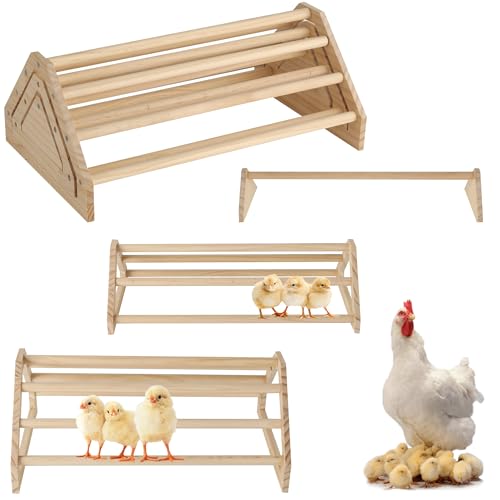 TonGass 3-Pack 15.75" Extra Long Chicken Perch | Freestanding Roosting Bar for Baby Chicks, Durable Polished Pine Roosting Bar, Perch Stand for Chicken Brooder