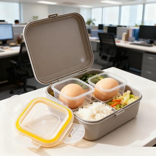 Egg Holder Container 2 PCS, Plastic Hard Boiled Egg Storage Box Leakproof Shockproof Protection, Portable Egg Tray Carriage Dispenser for Camping Picnic Travel Kitchen Outdoor (Square two-piece set)