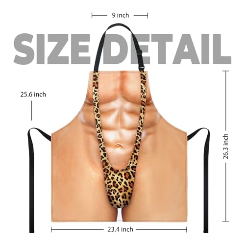 Funny Men Cooking Grilling Aprons Belly BBQ Funny Gag Gifts for Christmas, White Elephant Gift Exchange (MuscleMankini, One Size) - color: Musclemankini