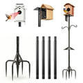 Bird Feeder Pole & Birdhouse Pole with Squirrel Baffle - 76 Inch Heavy Duty 1-Inch Diameter Metal Mounting Kit for Smart Bird Feeders, Patio & Garden Bird House not Included(with Two Hooks) - size: 76in With two hooks