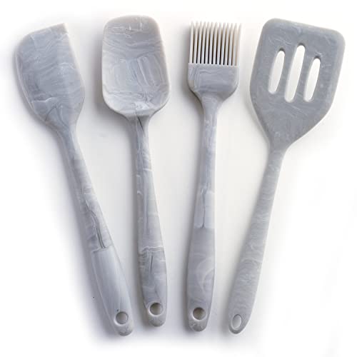Norpro Silicone Mini Slotted Turner, Marble, 8.25" x 2" x .5" - style: Mini Turner
