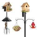 79 Inch Bird Feeder Pole Kit, Squirrel Baffle, 5-Prong Base | Heavy-Duty Metal Pole, for Bird Houses, Garden Décor, Backyard and Patio Use - size: 79 inch with baffle