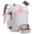 LOVEVOOK Travel Backpack for Women, 40L Carry On Backpack with 3 Packing Cubes,TSA Personal Item Travel Bag Airline Approved, Water Resistant Weekender Overnight Luggage Daypack, Fits 17 Inch Laptop - color: D-grey-pink, size: Large - 17.3 Inch - 40L - 3