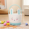 Easter Baskets for Easter Egg with Handle Woven Empty Hunt Boys' Lovely Bunny Rabbit Colorful Woven Basket First Easter Gifts for Boys, Babies, Kids, and Children (Turquoise) - color: Turquoise