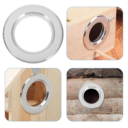 BESPORTBLE Birds House Predator Guards - Set of 10 Stainless Steel Birds House Rings Metal Birdhouse Guards, Birds House Hole Protector Guards - Protects The Entry Hole (5.5 cm Opening)