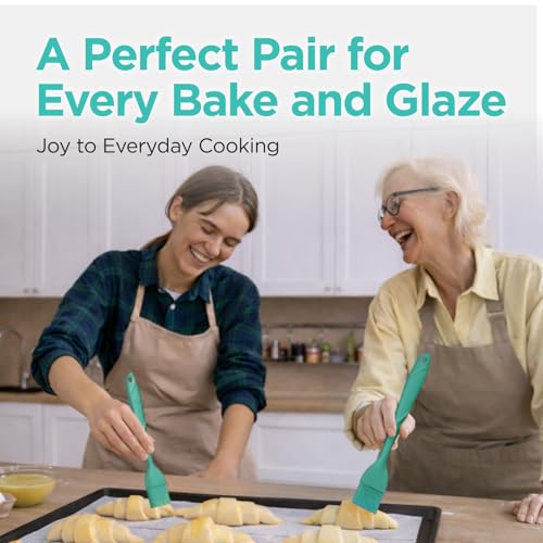 Kitchen Mama WaltzGrip Platinum Silicone Basting Pastry Brush, Teal | Heat-Resistant, For Cooking, Baking, Grilling, Spreading Oil or Butter, Dishwasher-Safe - color: Teal