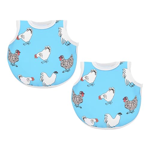 M METERXITY 2-Pack Chicken Saddle for Hens, 4.9 Inch Polyester Chicken Apron Back Protector with Adjustable Strap, Vest Jacket Mating Clothe [Blue]