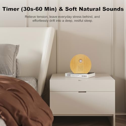 Singing Bird Box with Motion Sensor, White Noise Nature Sound Machine for Bathroom Privacy & Home, 9 Soothing Bird & Water Sounds, Adjustable Volume & Timer, Relaxation Sleep Gift