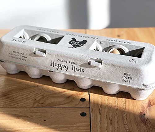 90 Egg Cartons- Adorable Printed Vintage Design for Farm Fresh Eggs, Recycled Paper Cardboard, Sturdy & Reusable, Carton Holds up to XL Chicken Eggs (90, Locally Laid Hen) - color: Locally Laid Hen, size: 90