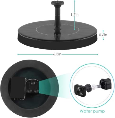 Solar Fountain Water Pump for Bird Bath, New Upgraded Mini Solar Powered Fountain Pump 1.5W Free Standing Solar Panel Kit Water Fountain for Garden, Pond, Pool, and Outdoor - color: Solar Water Fountain 1.5w