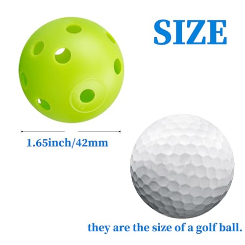 12Pcs Cat Ball Toy, Low Noise No Bells Holey Plastic Cat Balls, Funny Interactive Cats Toys for Indoor Cats, Firm Toy Balls for Kitten Puppy Ferret Bird (1.65", Green) - color: Green, 12/Pack