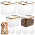 Lounsweer 4 Piece Pet Food Storage Container Dog Cat Treat Storage Container Large Airtight Rice Dispenser with Measuring Scoops for Dog Cat Bird Food Flour Kitchen Supplies(Clear,11 Lb, 22 lb) - size: 11 lb, 22 lb