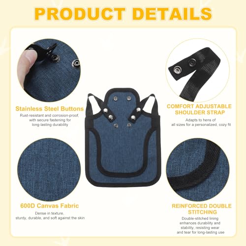 M METERXITY 4-Pack Chicken Saddle for Hens, 9.8 Inch Canvas Chicken Apron Back Protector with Adjustable Strap for Protecting Bird Back Feathers, Poultry Saver [Navy Blue] - color: Navy Blue