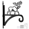 ATKKE Hanging Plant Bracket Hangers Indoor Iron Wall Mount,11” Moose Silhouette Ornamental Iron Hangers Hookers for Flower Pot Lantern Bird Feeder Wind Chimes - size: Moose