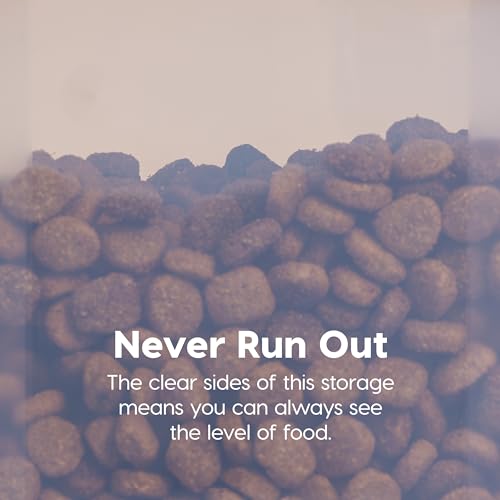 IRIS USA Dog Food Storage Container, Up to 13 lbs, Almond, Made in USA | BPA-Free, Airtight Seal, Best for Cat Food, Bird Seed, Chicken Feed, Pet Toys, Treats, Pellets - color: Almond