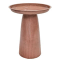 Sunnydaze Modern Bird Bath for Outside, Iron, 23” H, Canyon Clay Glaze | UV & Rust-Resistant Matte Finish, Durable Iron,1 Gal Water Cap, Outdoor Birdbath for Garden, Pedestal Bird Bath with Bowl - color: Canyon Clay Glaze