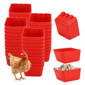 40 Pcs Cage Cups Chicken Feeder Cups 16 oz Hanging Bird Food Water Cups Bunny Cage Feeding Bowl Dish for Pet Parrot Rooster Parakeet Gamefowl Poultry Pigeon Wire Cage(Red) - color: 16oz-Red