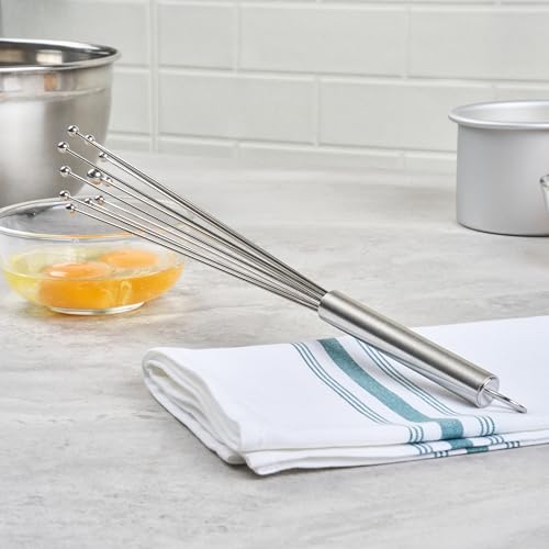 Restaurantware 12.5 in Stainless Steel Ball Whisk - German Standard Egg Beater with Ergonomic Handle, Dishwasher Safe - Manual Mixer Cooking Whisk for Baking, Stirring, Sauces, Beating - color: Ball Whisk, size: 12 1/2"