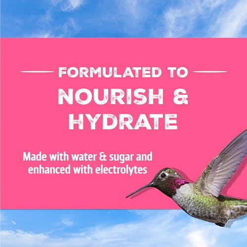 Pennington Electro-Nectar Hummingbird Nectar Ready to Use 64-Oz Bottle | With electrolytes, no added color, naturally clear, humming bird nectar, for bottom fill, top fill and dish feeders