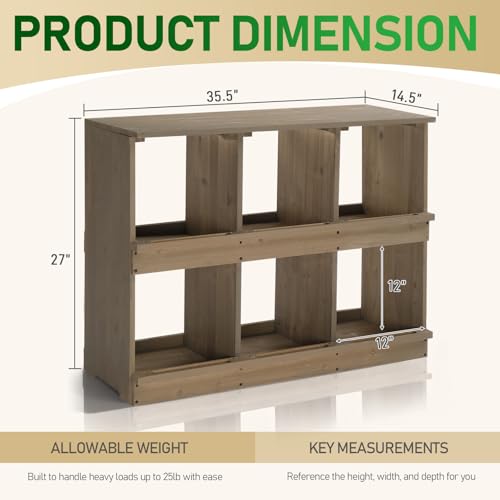 Outvita Nesting Boxes for Chickens 6 Compartments, Wood Chicken Nesting Box Wall Mount, Versatile Use Nest Box for Chicken Coop, Easy to Assemble for Chickens, Hens, Ducks - color: 6 Compartments