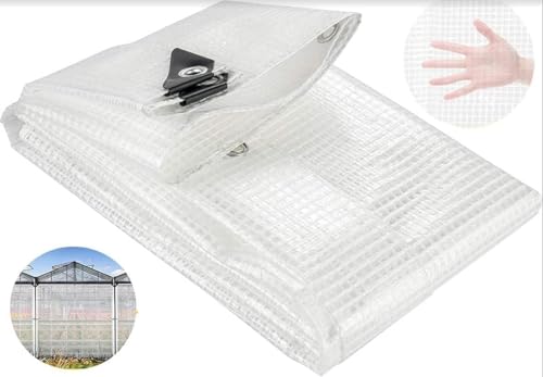 14 MIL Clear Premium Sun Shade Tarp Heavy Duty Canopy Top 6 oz 12x14 Mesh (6'x 8')(Finished Size 5.6 x 7.6) - size: 6'x8'