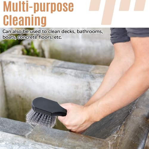 CroBlissful 2 Pcs Bird Bath Cleaning Brush Hard Bristle Stiff Bristle Brush with Plastic Handle Utility Scrub for Bird Feeder Bath Accessories Fountain Outdoor Cleaning(Gray) - color: Gray