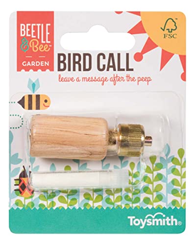 Toysmith Beetle & Bee Wooden Bird Call Toy for Kids Outdoor Nature Play | Backyard Birding, Camping, Hiking, Wildlife Observation, Educational Activity, FSC-Certified Construction, Children Ages 5+ - style: Bird Call