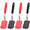 Gejoy 4 Pcs Silicone Cookie Spatula Turner Mini Brownie Spatula Flexible Silicone Spatulas Nonstick Cookware Heat Resistant No Scratch Flipper Baking Utensils for Egg Pancake(Red, Black) - color: Red, Black