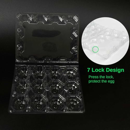 100-Pack of 12-Count Plastic Egg Cartons – Bulk Clear Reusable Egg Containers Holds Chicken Eggs | Eggs 12 Count,Egg Cartons Cheap Bulk,Suitable for farms, markets and families.