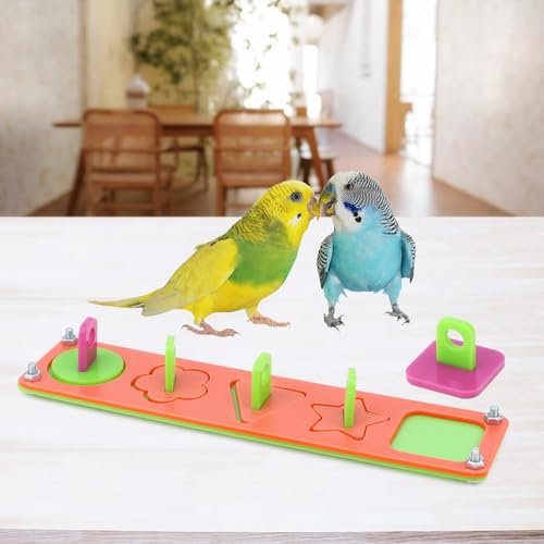 Hypeety Bird Intelligence Training Toy Puzzle Building Blocks for Parrot Budgies Parakeet Cockatiel Conure Cage Toy - color: Puzzle Toy B