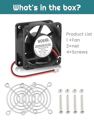 DC 60mm x 25mm Brushless Cooling Fan 24V Dual Ball Bearing 2Pin for DIY Exhaust Project Freezer Replacement - size: 6025