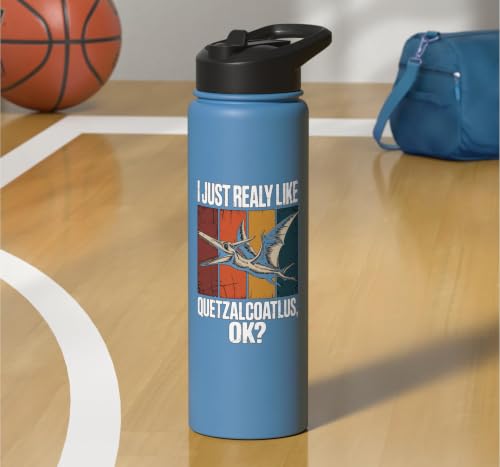 Really Like Quetzalcoatlus Bird Flying Dinosaur Kids Trex Stainless Steel Insulated Water Bottle - color: Light Blue