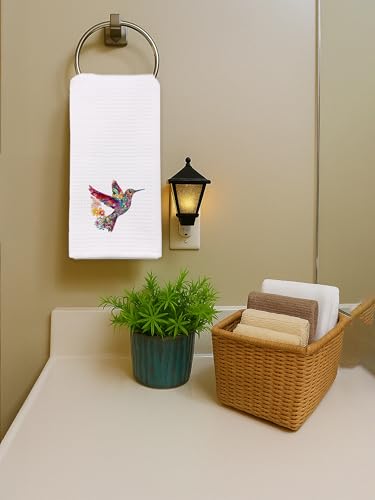 Colorful Floral Hummingbird Hand Towels for Bathroom, Flower Hummingbird Decorative Kitchen Dish Tea Towel, Spring Summer Decor, Humming Bird Watching Gifts, Housewarming Gift Idea - color: Hummingbird001
