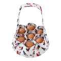 Egg Collecting Basket, Egg Basket for Gathering with 7 Pouches | Canvas Egg Basket for Chicken, Duck, Goose, Bird, Various Poultry Collection (Red-tailed) - style: Red-tailed chicken